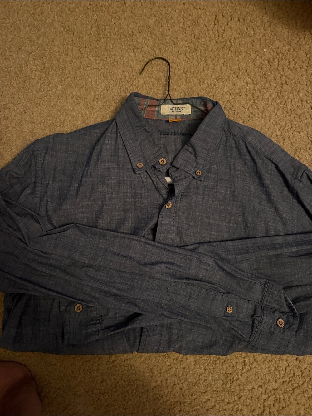 Taylor Vintage Casual Button-Down Shirt - Blue